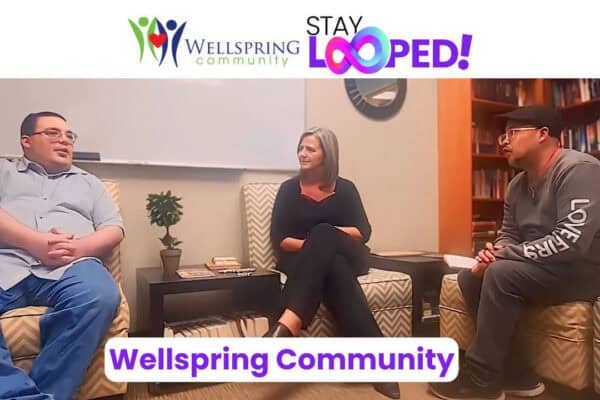 screen image of video of interview with wellspring community stay looped